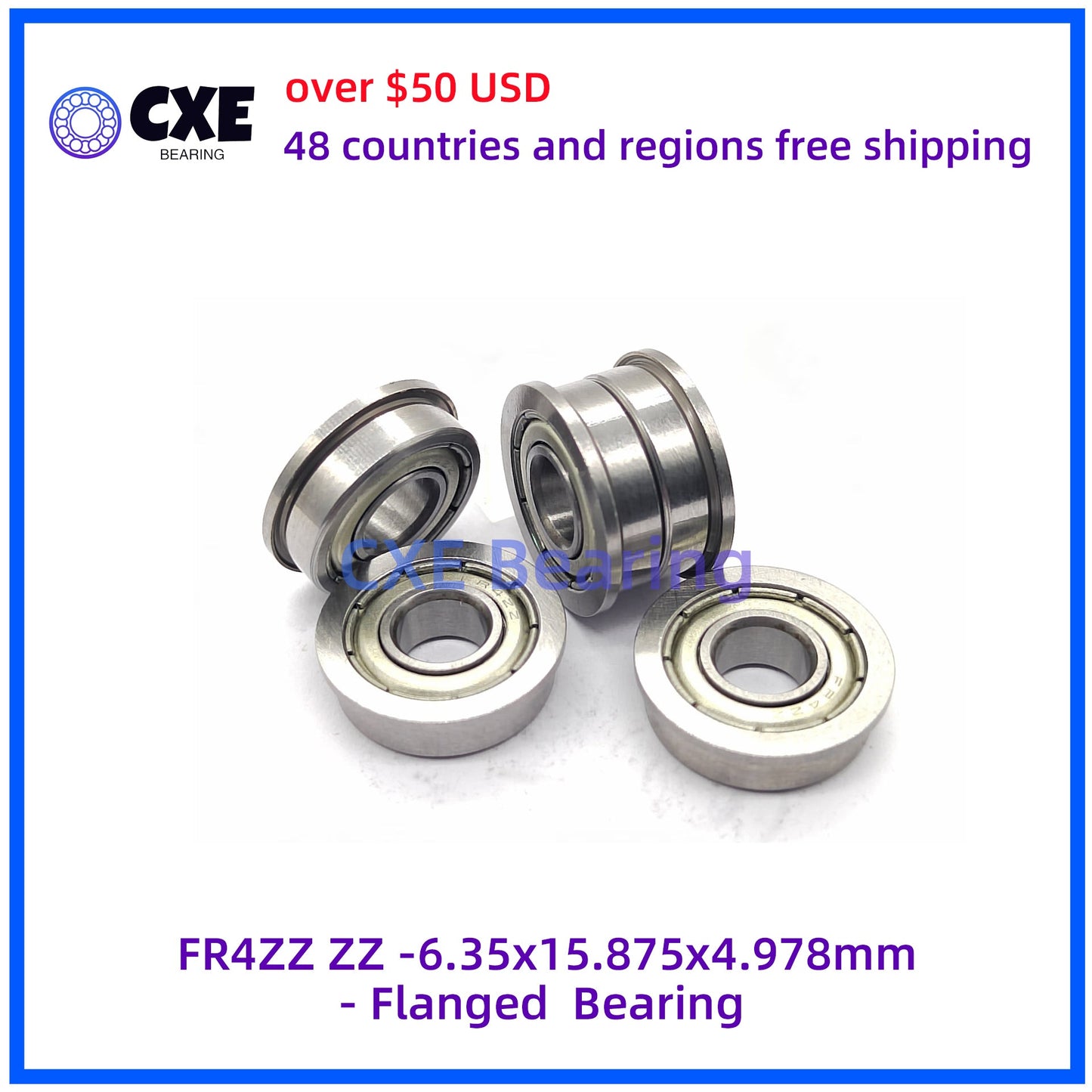 FR4ZZ ZZ -6.35x15.875x4.978mm- Flanged Bearing