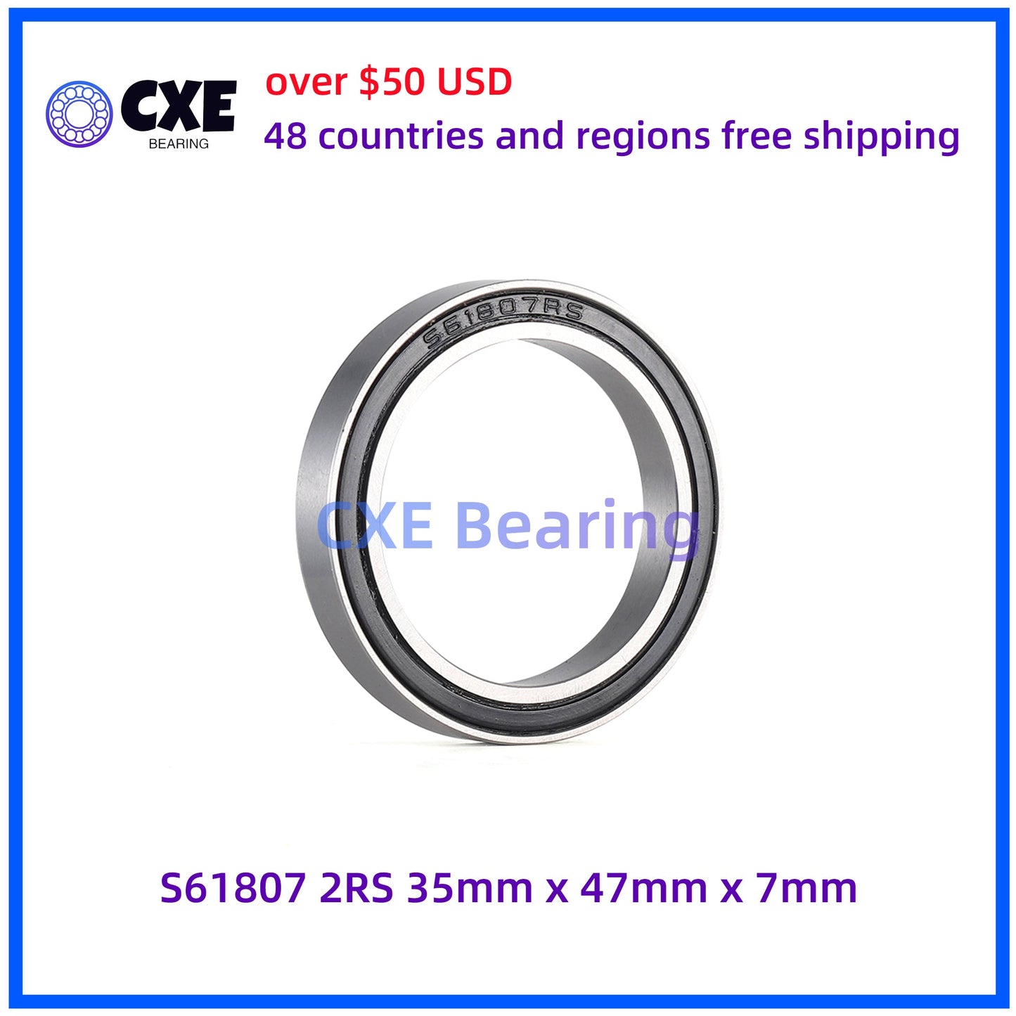 Vòng bi thép không gỉ S61807-2RS 35mm*47mm*7mm