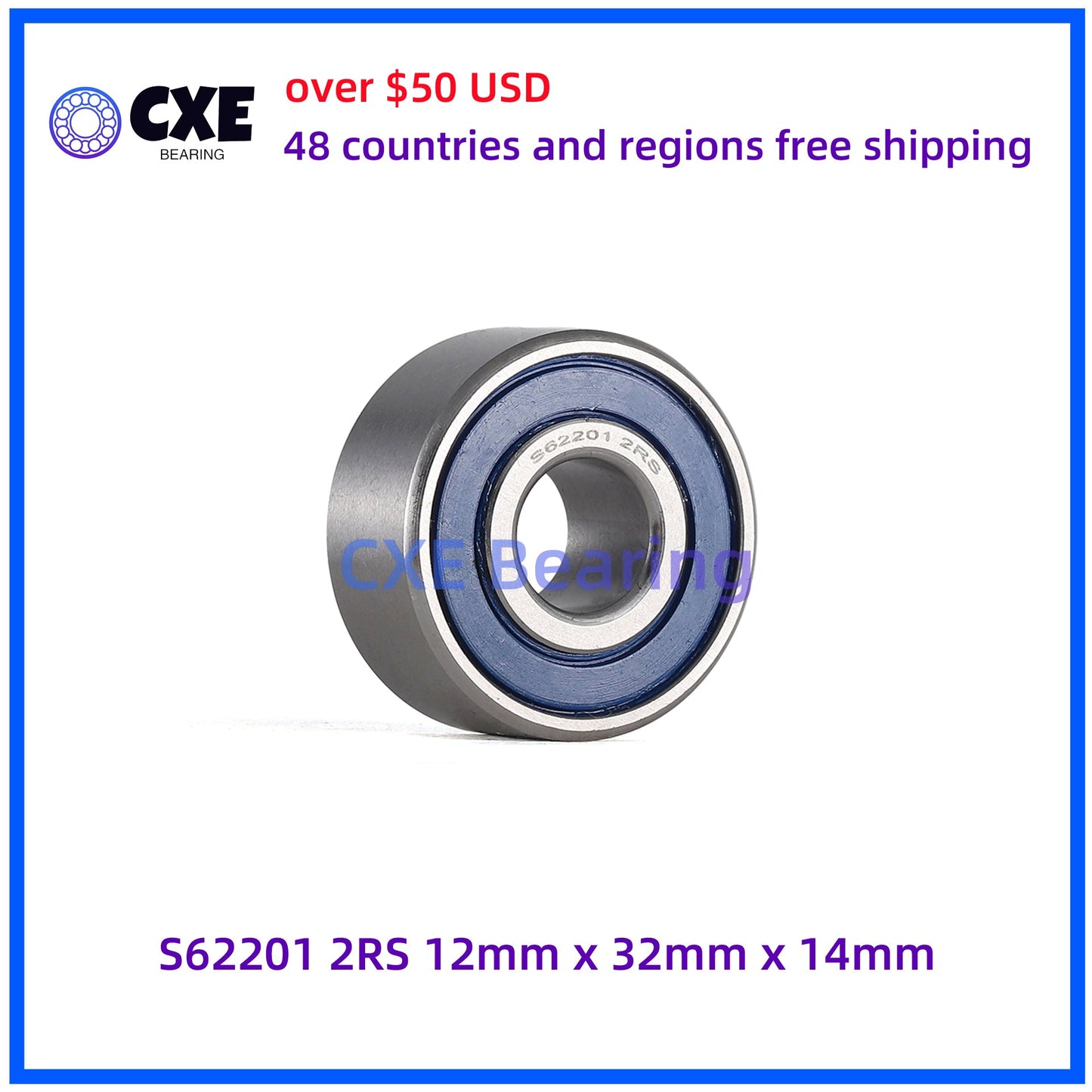 Vòng bi thép không gỉ S62201 2RS 12mm*32mm*14mm