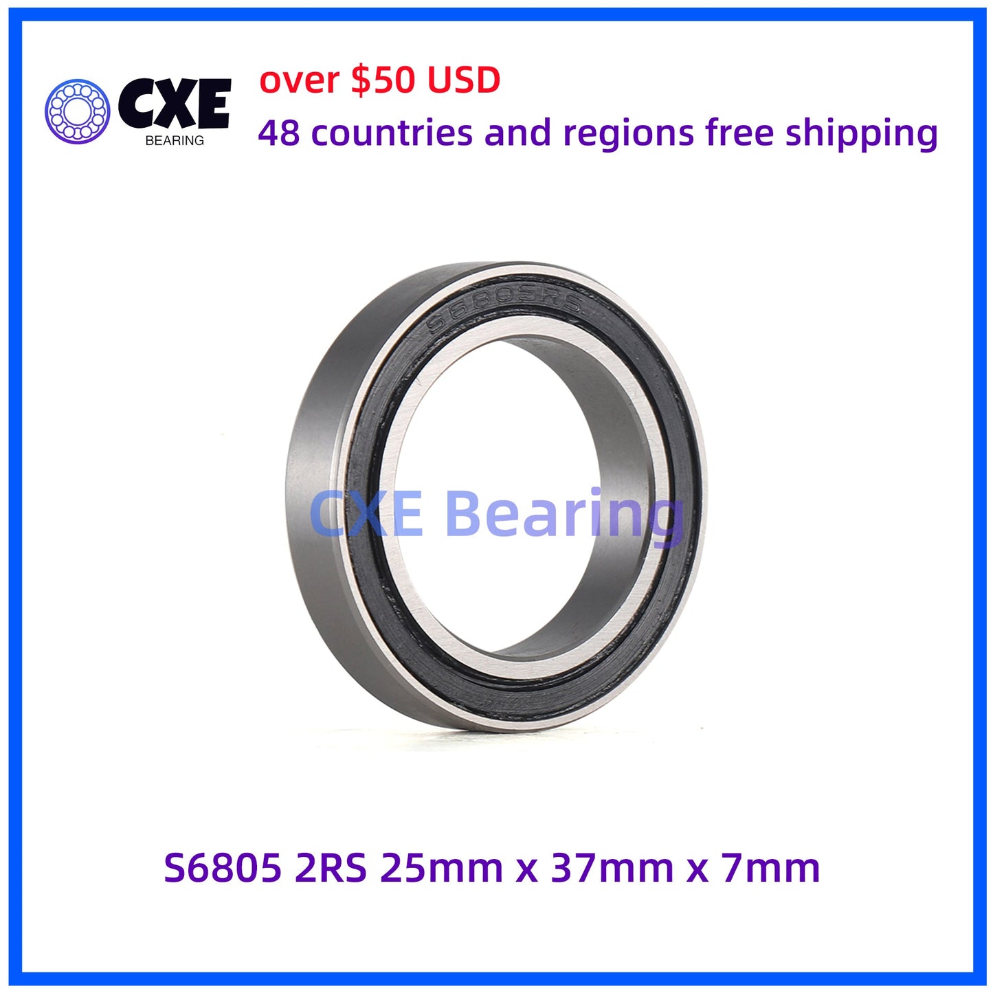 Vòng bi thép không gỉ S6805 2RS 25mm*37mm*7mm