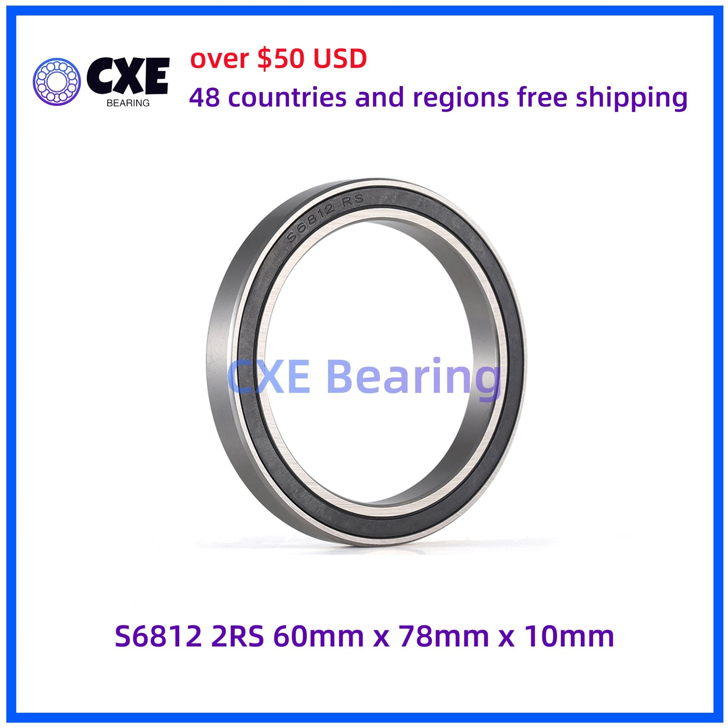 Vòng bi thép không gỉ S61812-2RS 60mm*78mm*10mm