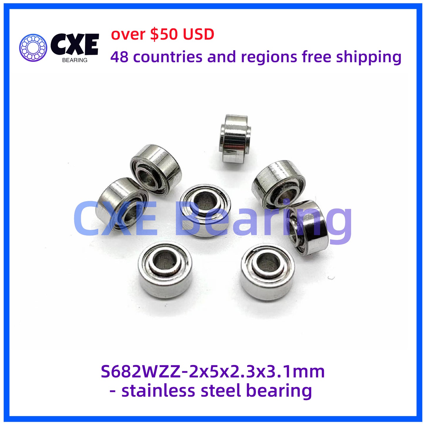 S682WZZ-2x5x2.3x3.1mm- vòng bi thép không gỉ