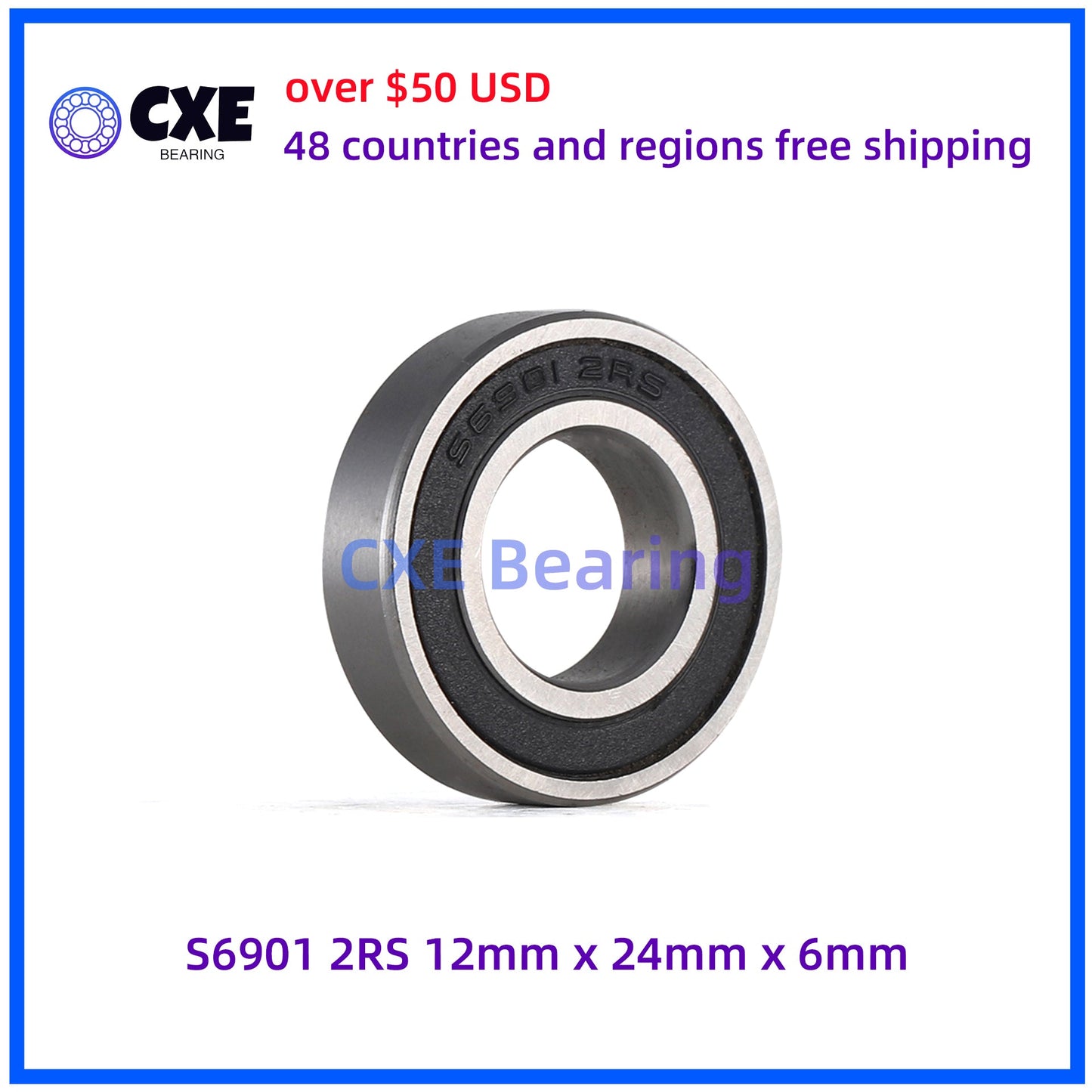 Vòng bi thép không gỉ S6901 2RS 12mm*24mm*6mm