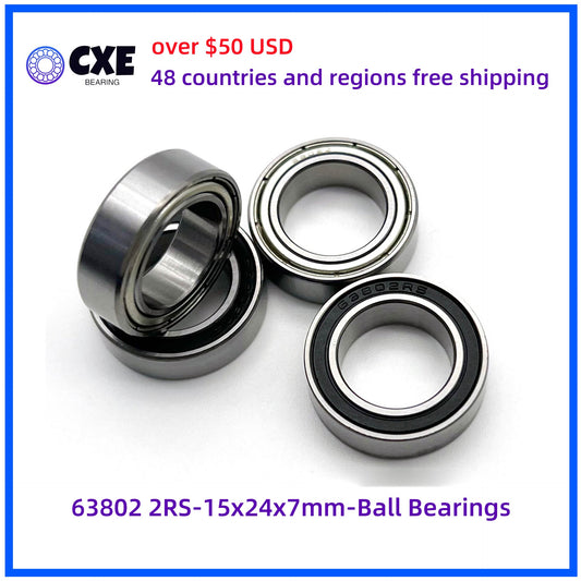 63802 2RS-15x24x7mm-Ball Bearings