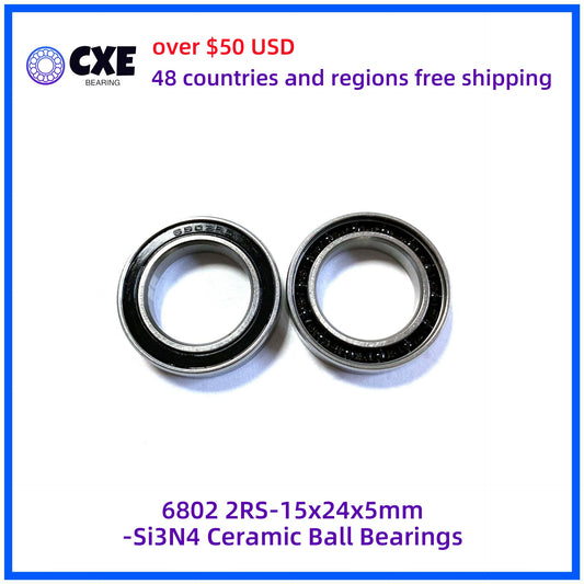 6802 2RS-15x24x5mm-Si3N4 Ceramic Ball Bearings