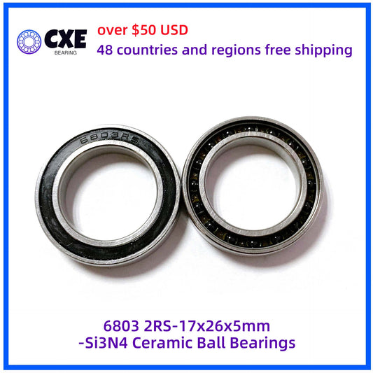 6803 2RS-17x26x5mm-Si3N4 Ceramic Ball Bearings