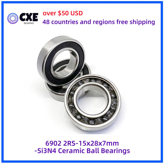 6902 2RS-15x28x7mm-Si3N4 Ceramic Ball Bearings