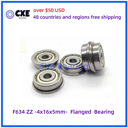 F634 ZZ -4x16x5mm-  Flanged  Bearing