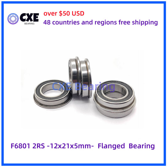 F6801 2RS -12x21x5mm-  Flanged  Bearing