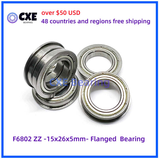 F6802 ZZ -15x26x5mm- Flanged  Bearing