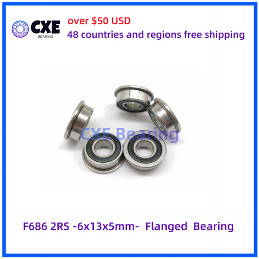 F686 2RS -6x13x5mm-  Flanged  Bearing