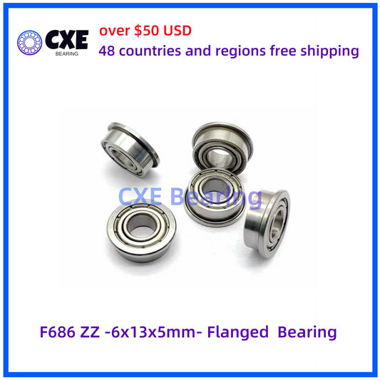 F686 ZZ -6x13x5mm- Flanged  Bearing