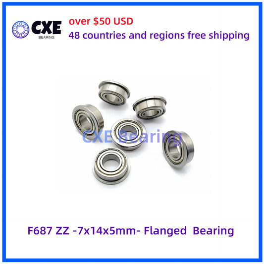 F687 ZZ -7x14x5mm- Flanged  Bearing