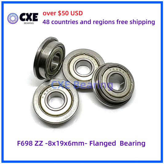 F698 ZZ -8x19x6mm- Flanged  Bearing