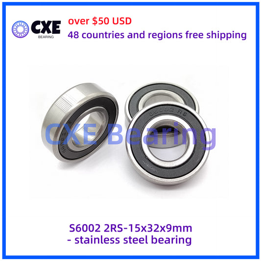 S6002 2RS-15x32x9mm- stainless steel bearing