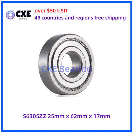 S6305-ZZ  25mm*62mm*17mm Stainless Steel Bearings