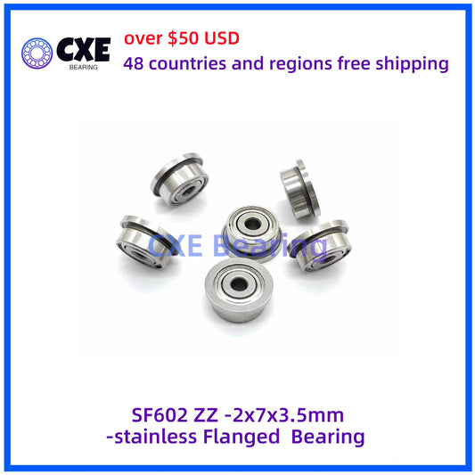 SF602 ZZ -2x7x3.5mm-stainless Flanged  Bearing