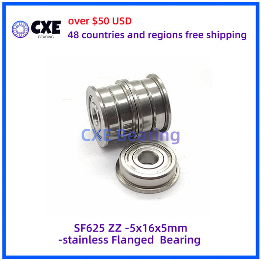 SF625 ZZ -5x16x5mm-stainless Flanged  Bearing