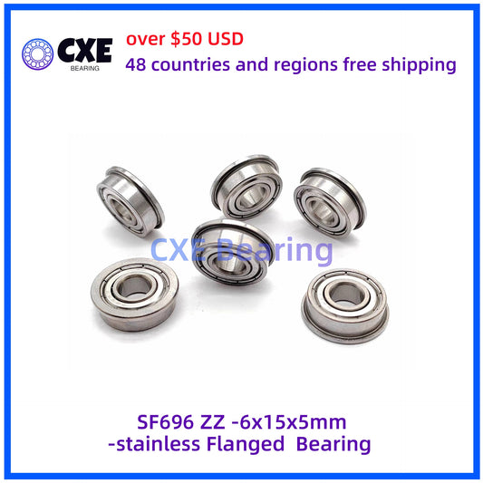 SF696 ZZ -6x15x5mm-stainless Flanged  Bearing